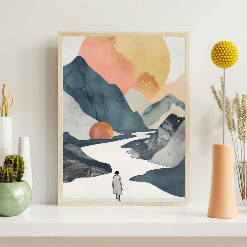 Wanderer in the Dreamscape – Boho Canvas Wall Art ()