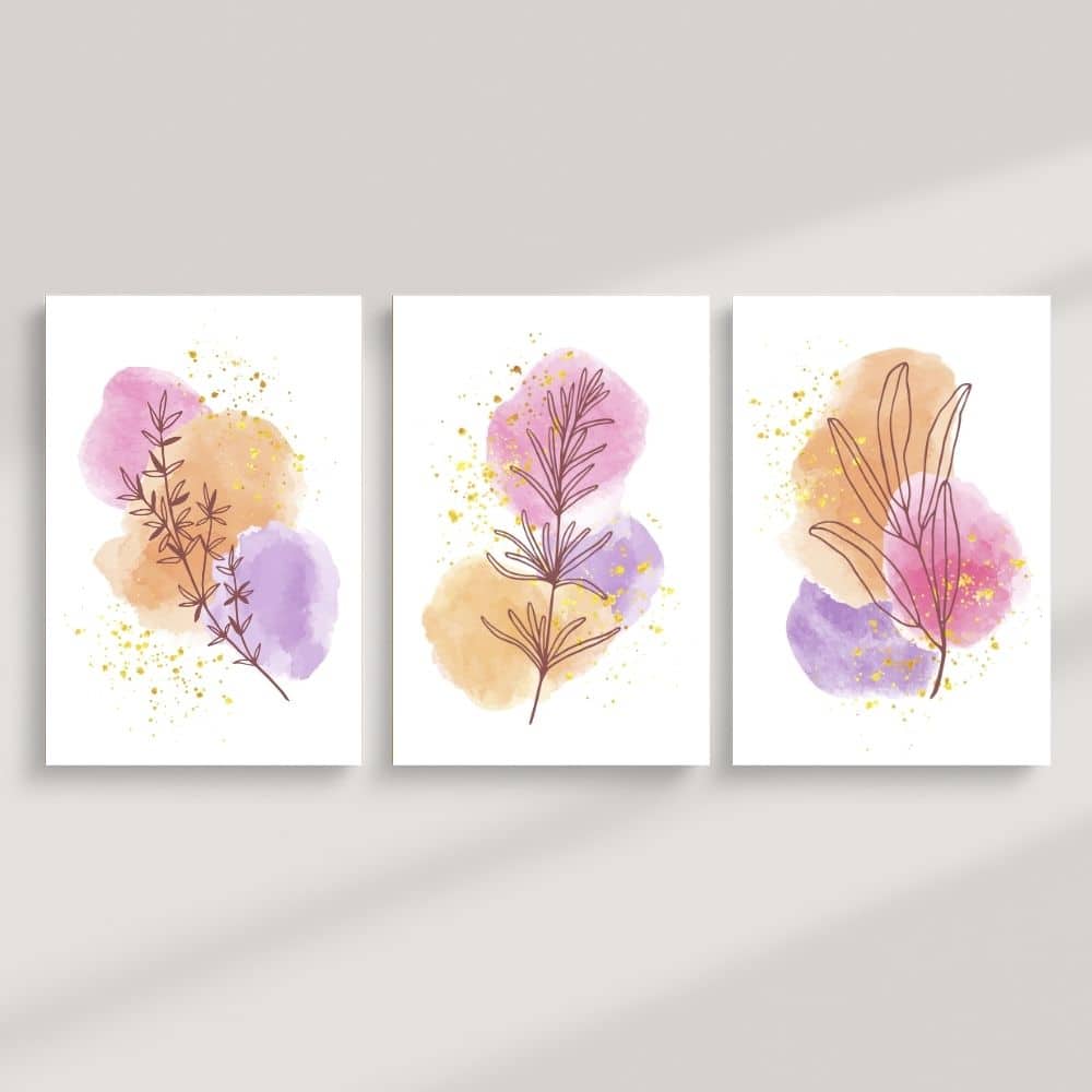 Whimsical Botanicals in Watercolor – Boho Canvas Wall Art ()