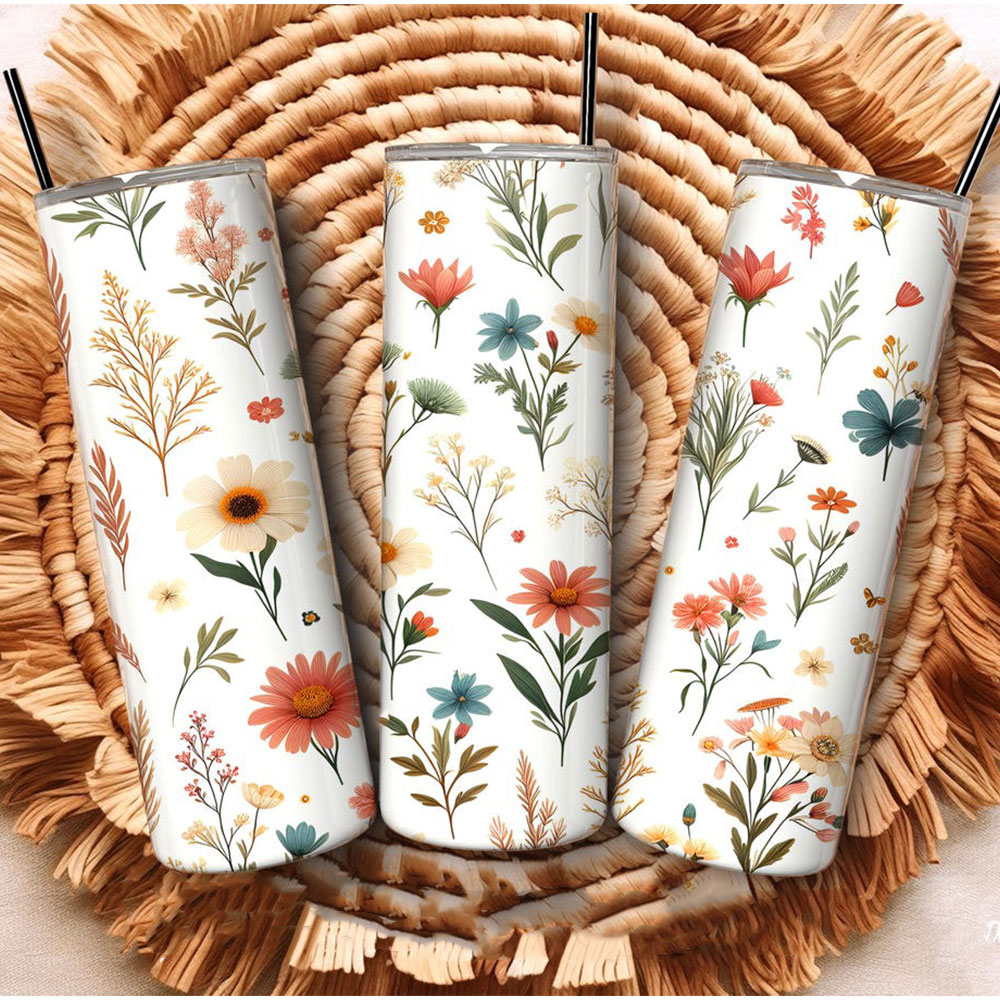 Wildflower Meadow in Bloom – Boho Skinny Tumbler